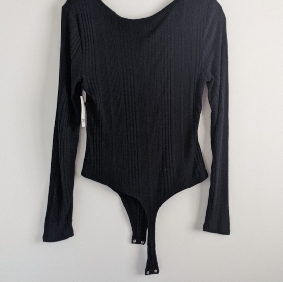 BAR III Sweater Knit Black Bodysuit - Picture 7 of 13